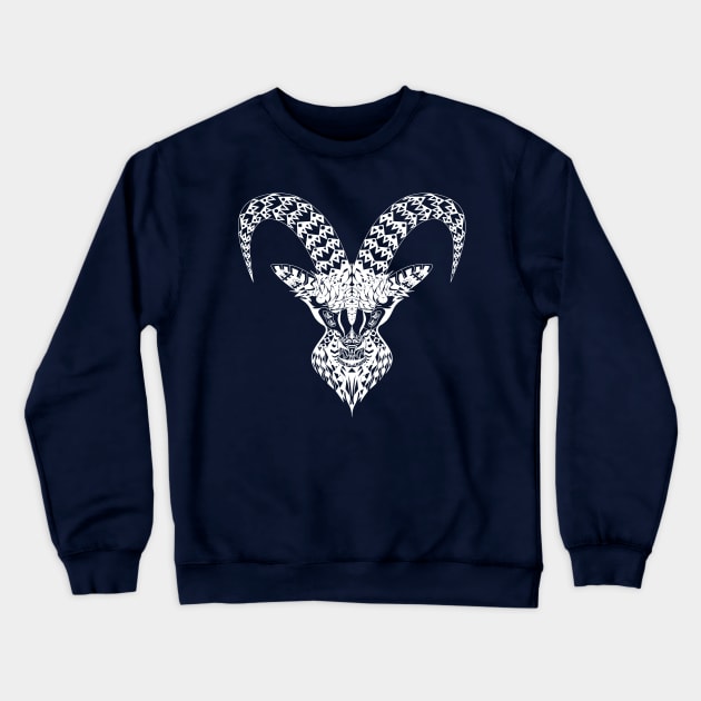 the goat in hell pattern ecopop Crewneck Sweatshirt by jorge_lebeau